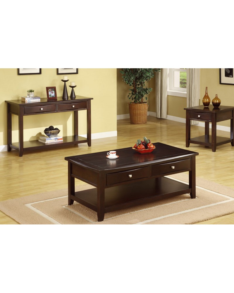 Coffee Table Set with Drawers, Espresso