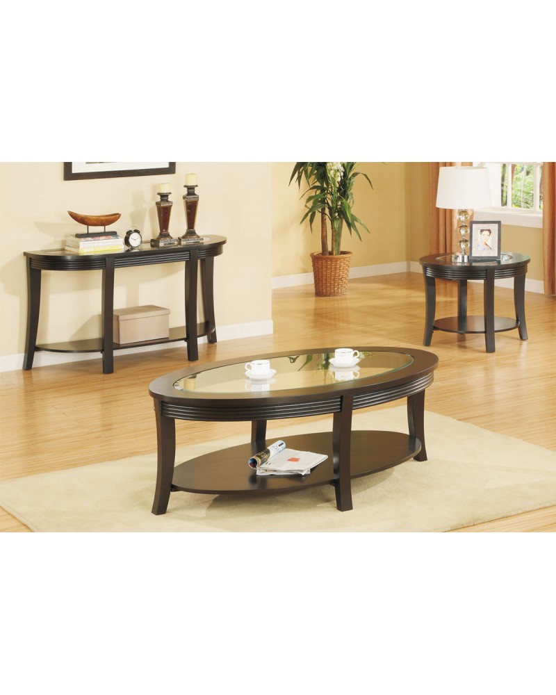 Oval Coffee Table Set, Matching Console and End Tables