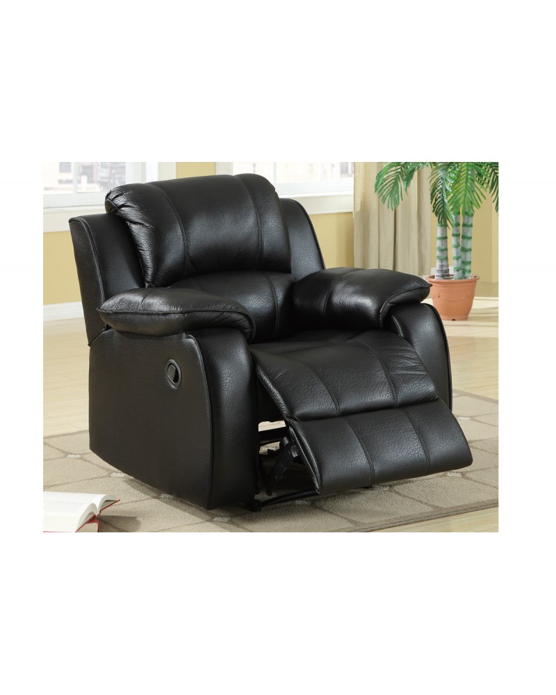 F7047 Leather Recliner, Black