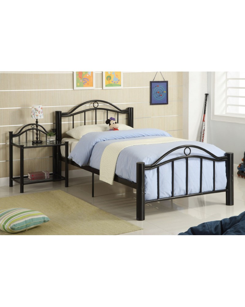 F9010F Full Black Metal Frame Youth Bed