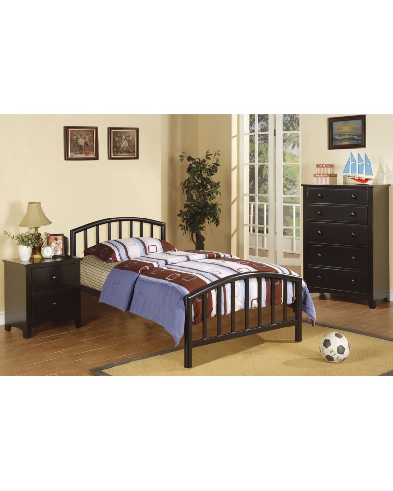 Black and Bold Youth Bedroom Set, Available in Twin and Full. Twin Bed