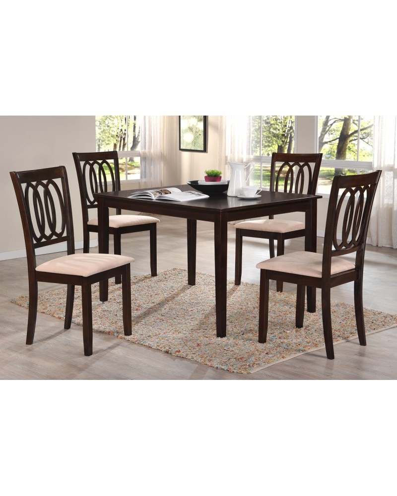 Dark Espresso Dining Table Set with Straight Legs