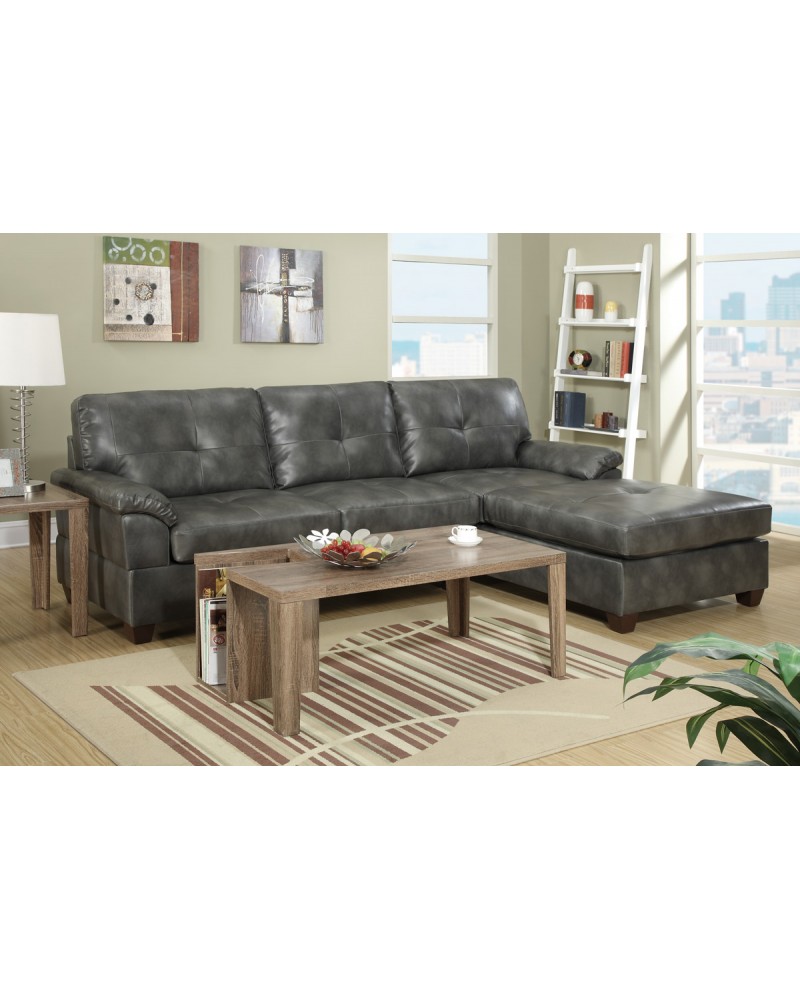2 Piece Sectional Set in Ash Grey by Poundex - F7408