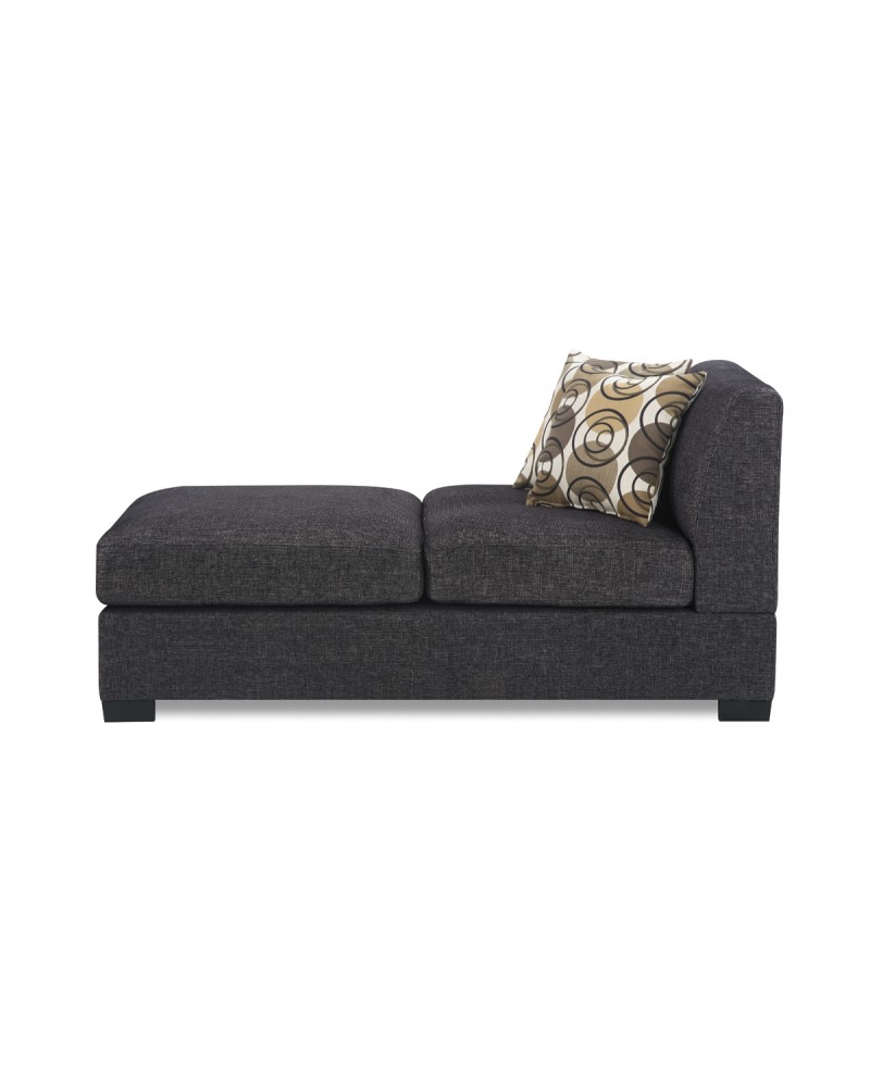 Textured Ash Black  Linen Chaise by Poundex- F7445