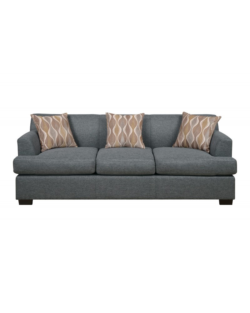Blue Grey Faux Linen Sofa by Poundex -  F7973