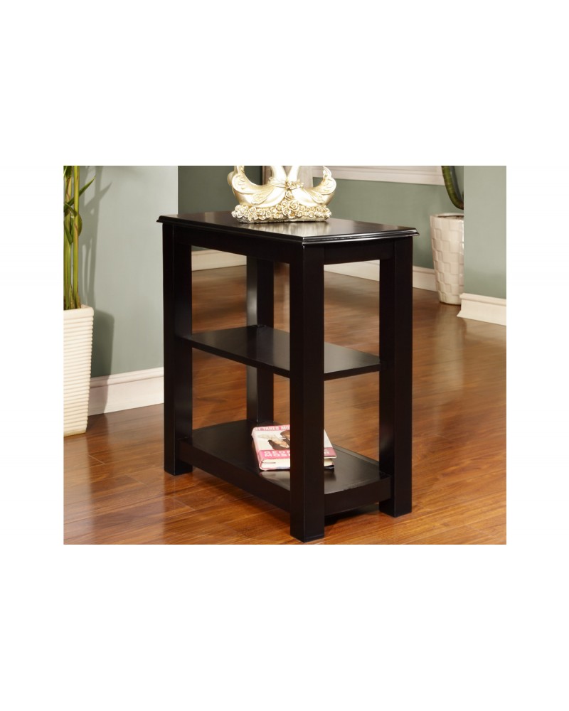 Black Wooden Chairside Table by Poundex - F6262