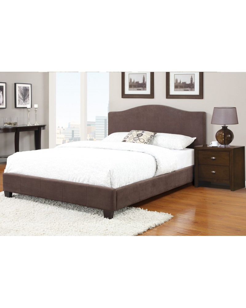 Queen Bed with Microfiber Bed Frame by Poundex - F9251