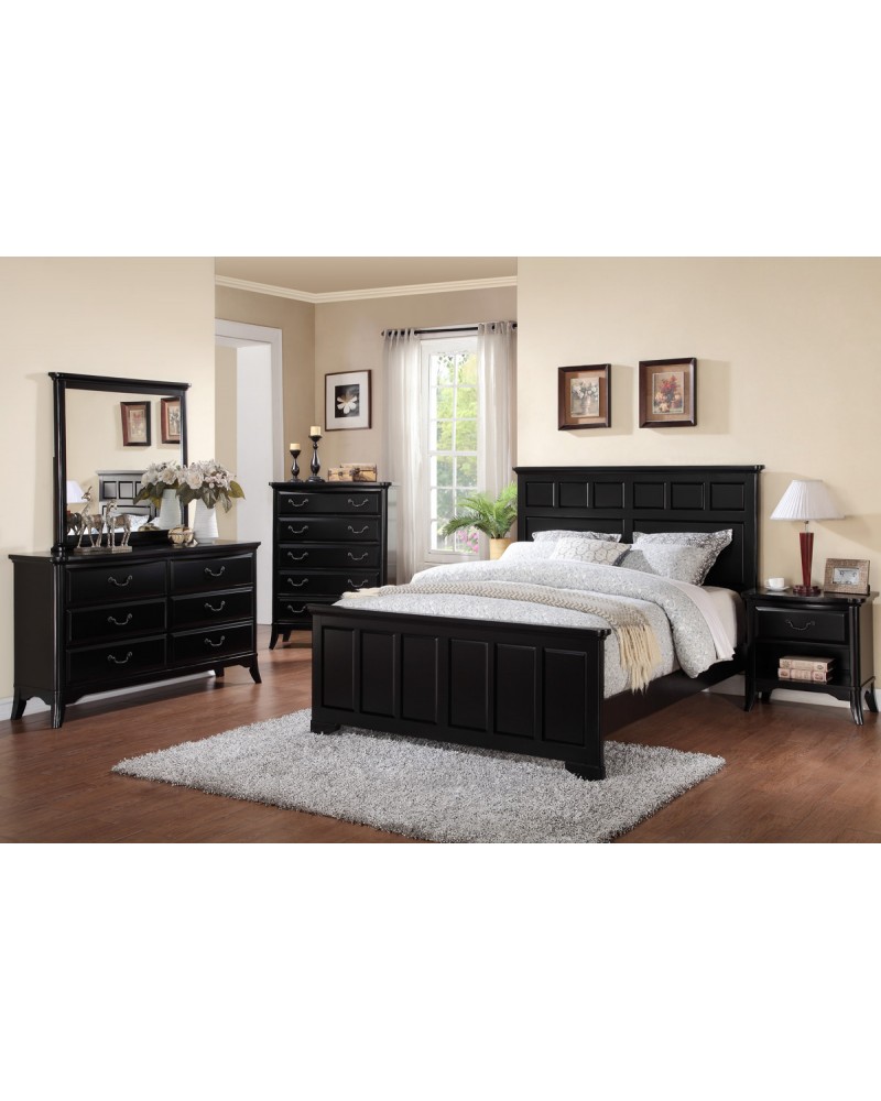Dark Brown Queen paneled bed by Poundex -  F9287Q
