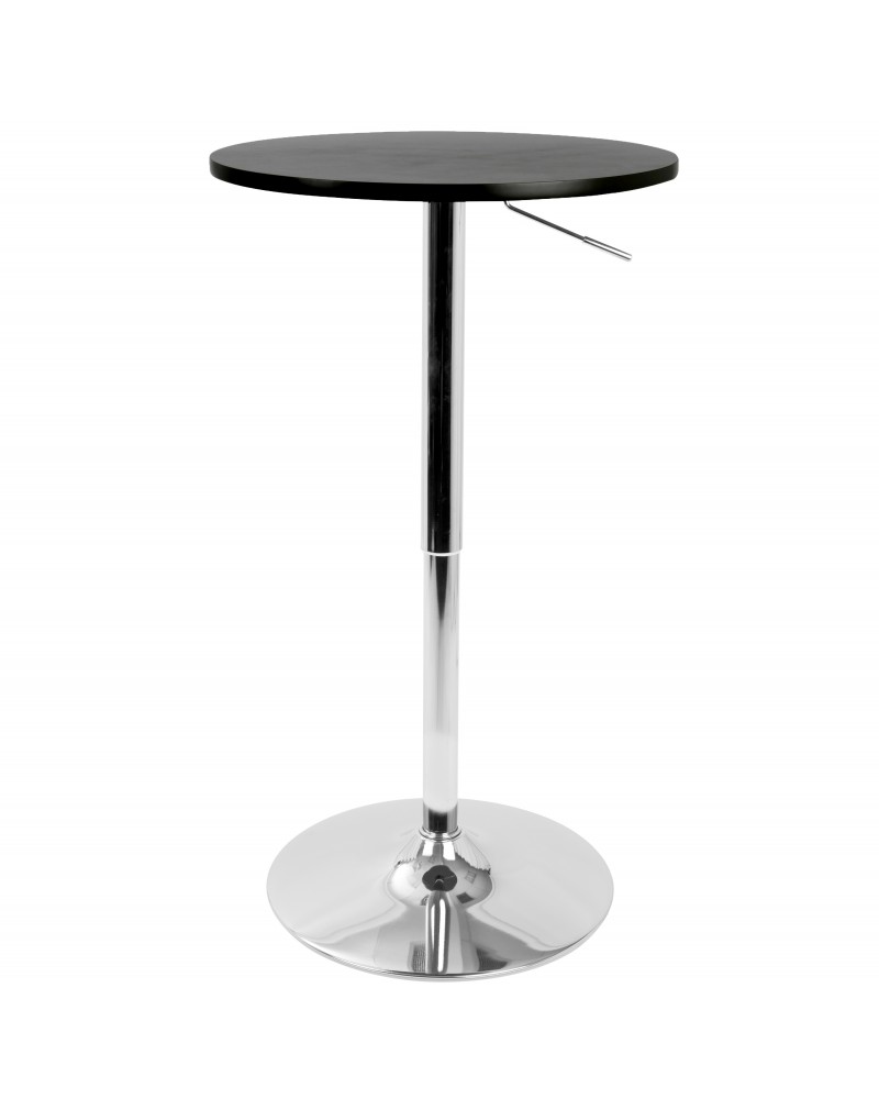 Adjustable Contemporary Bar Table in Black