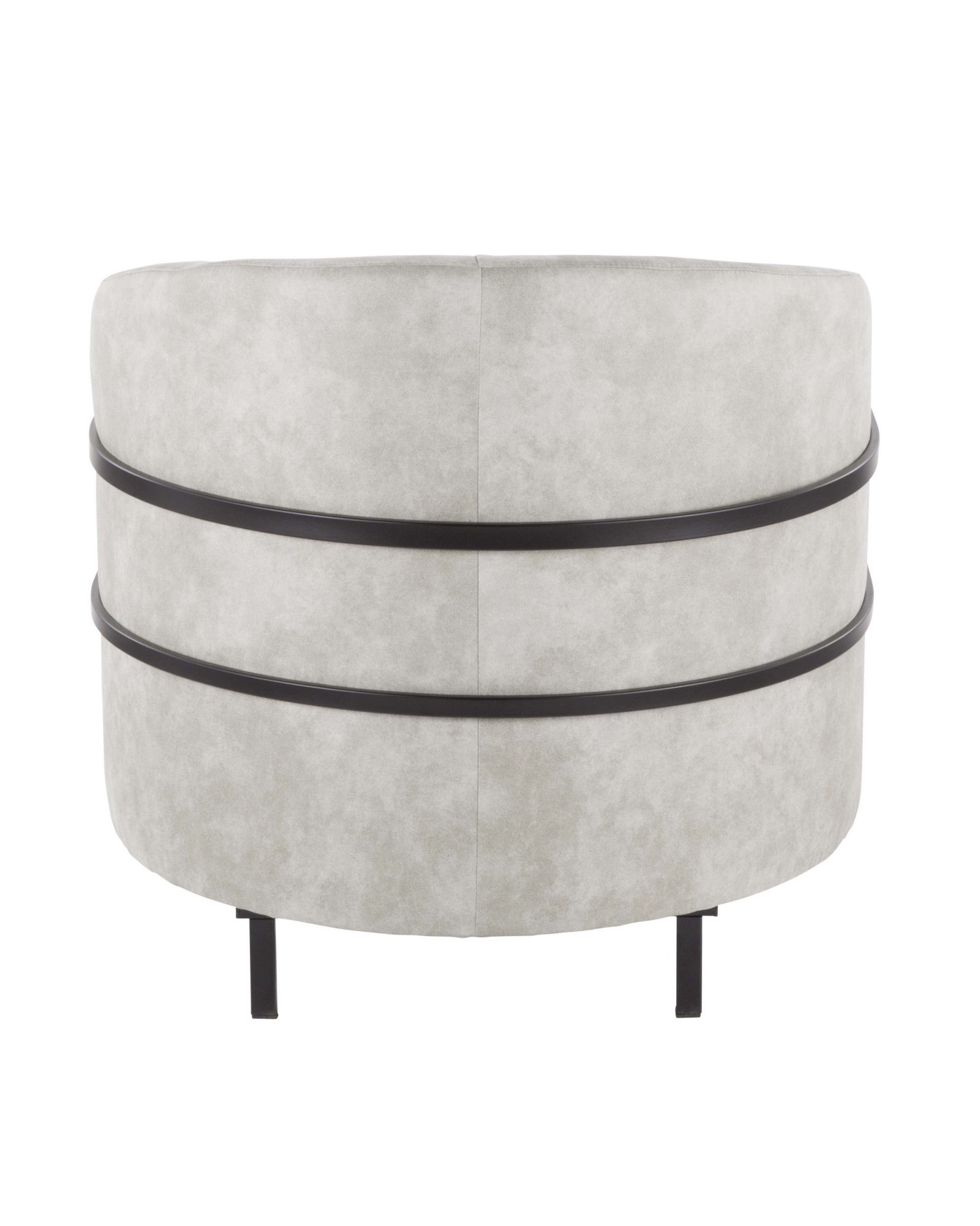 Colby Industrial Tub Chair in Black with Light Grey Cowboy Fabric