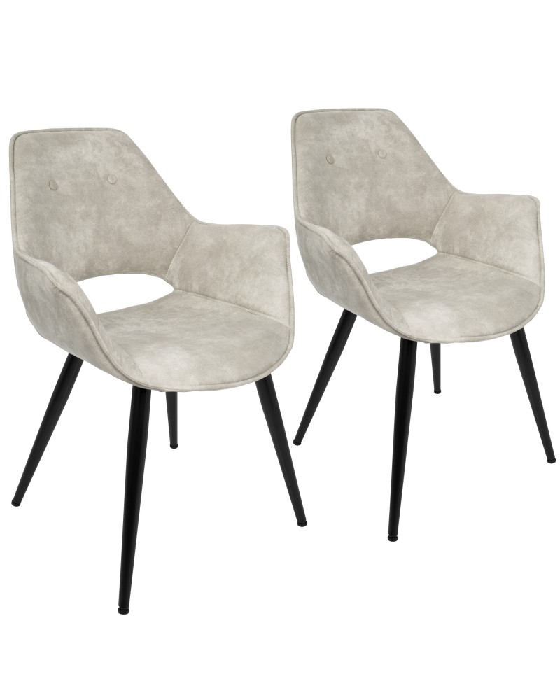 Mustang Contemporary Dining/Accent Chair in Beige - Set of 2