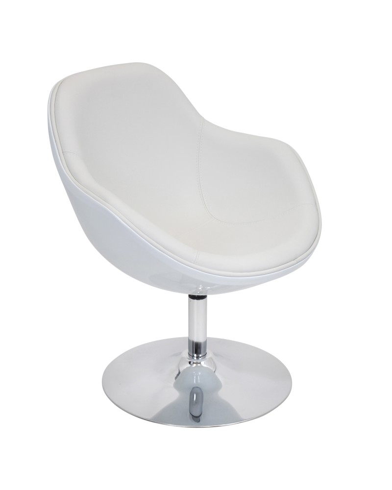 Saddle Brook Chair with Swivel in White