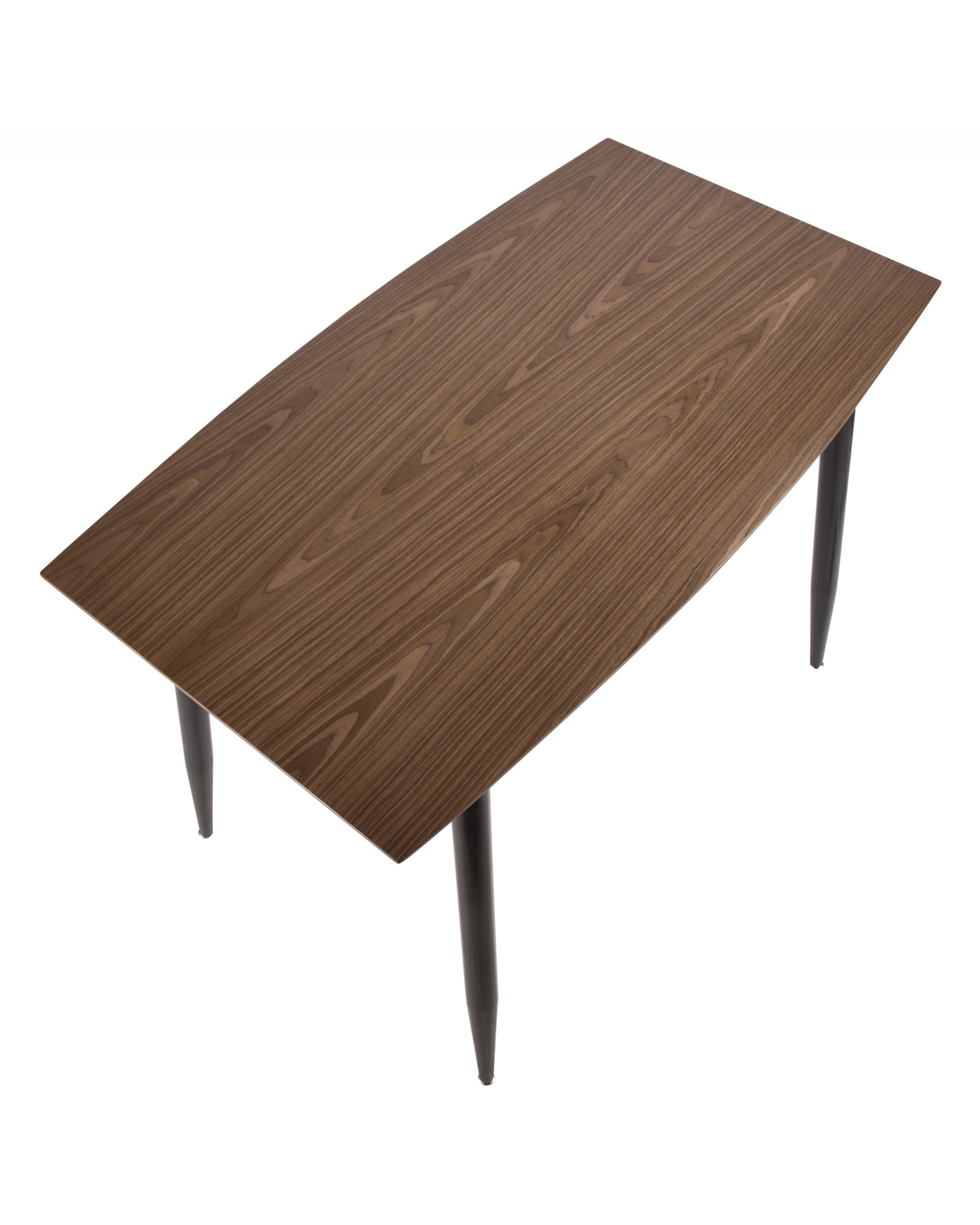 Clara Mid-Century Modern Counter Table with Black Metal Legs and Walnut Wood Top