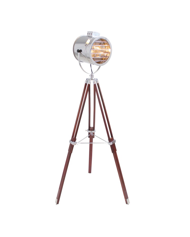 Ahoy Contemporary Floor Lamp in Cherry and Chrome
