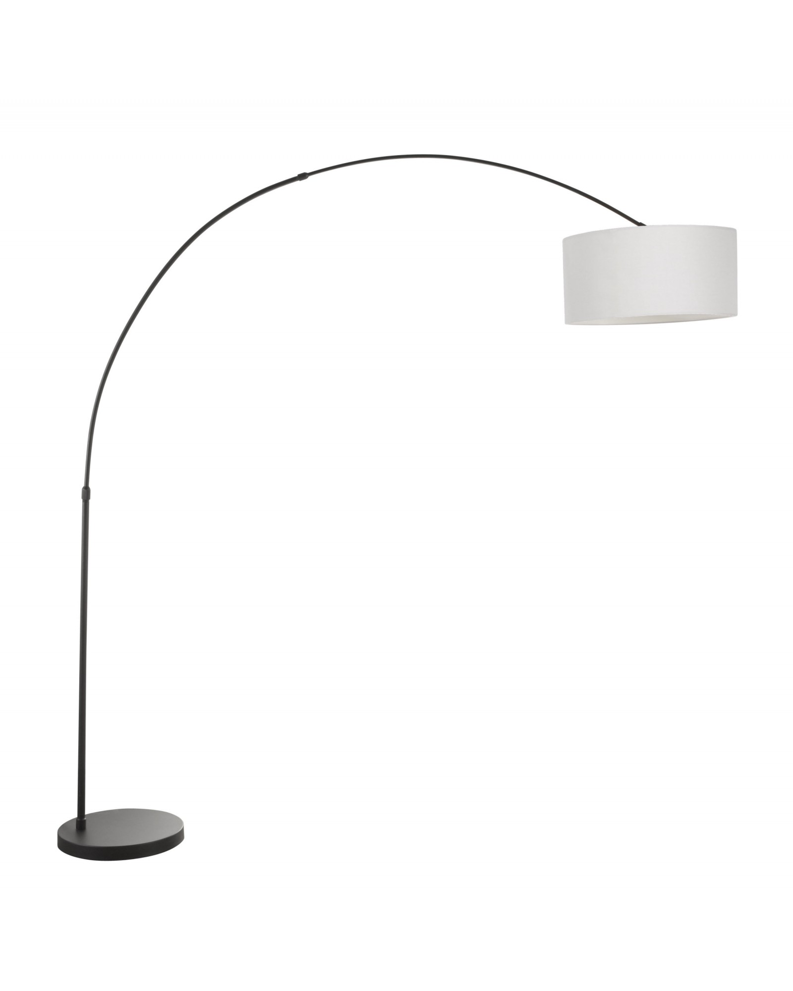 Salon Contemporary Floor Lamp with Black Base and Grey Shade